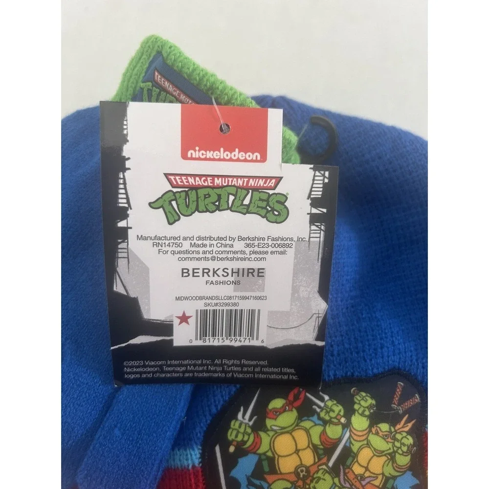 TMNT Teenage‎ Mutant Ninja Turtles Knit Beanie & Mitten Set Kids Nickelodeon BxW
